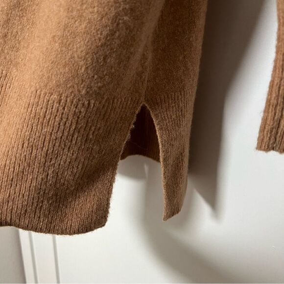 Madewell Sweater Cardigan Womens XXS Brown Knit Open Front Slits Wool Blend - Picture 6 of 13